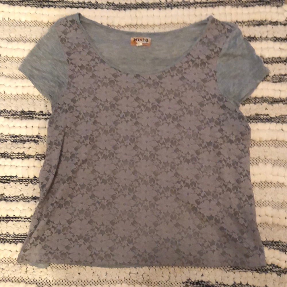MUDD Grey Lace T Shirt